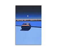 ESTE Car Poster for Surrealism Guy Billout Car Blue Poster Decorative Painting Canvas Wall Posters And Art Picture Print Modern Family Bedroom Decor Posters 12x18inch(30x45cm)