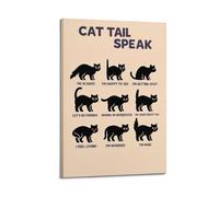 ESTE Cat Science Poster Cat Tail Speak Decorative Painting Canvas Modern Art Picture 16x24inch(40x60cm)