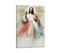 ESTE Christianity Jesus Divine Mercy Watercolor Style Poster Decorative Painting Canvas Modern Art Picture 08x12inch(20x30cm)