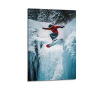 ESTE Extreme Sport Poster Snowboarding Waterfall Decorative Painting Canvas Modern Art Picture 12x18inch(30x45cm)