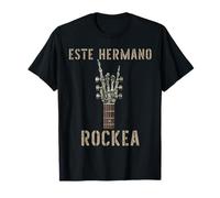 Este Hermano Rockea Mano de esqueleto música Rock guitarra T-Shirt