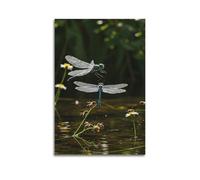 ESTE Insect Posters Two Dragonflies And Bees by Water Decorative Painting Canvas Wall Artworks Picture 20x30inch(50x75cm)