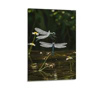 ESTE Insect Posters Two Dragonflies And Bees by Water Decorative Painting Canvas Wall Artworks Picture 16x24inch(40x60cm)