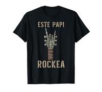 Este Papi Rockea Mano de esqueleto música Rock guitarra T-Shirt