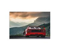 ESTE Racing Car Poster for Red Ferrari F40 Supercar Sports Car Poster Decorative Painting Canvas Wall Posters And Art Picture Print Modern Family Bedroom Decor Posters 12x18inch(30x45cm)