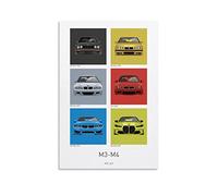ESTE Sports Car Poster for Bmw M3 M4 Collection Racing Car Supercars Poster Decorative Painting Canvas Wall Posters And Art Picture Print Modern Family Bedroom Decor Posters 16x24inch(40x60cm)