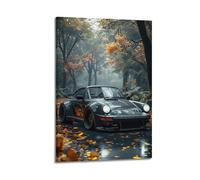 ESTE Vintage Racing Car 911 930 Turbo Black Bird Sports Car Decorative Painting Canvas Modern Art Picture 08x12inch(20x30cm)