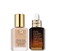 Estee Lauder Double Wear Stay-in-Place Makeup & Advanced Night Repair Serum Bundle (Various Shades) - 1N0 Porcelain