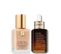 Estee Lauder Double Wear Stay-in-Place Makeup & Advanced Night Repair Serum Bundle (Various Shades) - 1W0 Warm Porcelain
