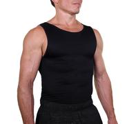 Esteem Apparel EliteSlim Men's Compression Shirt to Hide Gynecomastia Abs Chest Stomach Slimming Shapewear (Medium, Black)
