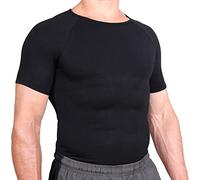 Esteem Apparel Mens Slimming Chest Compression Shirt Body Shaper Abs Undershirt Vest, Black, S