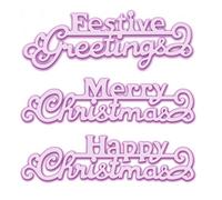 Esteive Greetings Merry Christmas Happy Christmas Dies for Card Making New Greetings Words Phrase Metal Cutting Dies for Paper Crafting DIY Scrapbooking Embossing Stencils Handmade Crafts