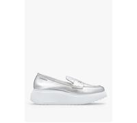 Estela Silver Leather Chunky Loafers - Silver Leather / 38