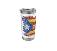 Estelada Blava Flag in Vintage Style Stainless Steel Insulated Tumbler