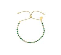 Estella Bartlett Amelia Bracelet - Gold Plated Beaded Gemstone Bracelet for Women, Adjustable Dainty Everyday Jewellery Gift (Green Quartz)