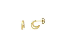 Estella Bartlett Gold Plated Double Illusion CZ Hoop Earrings - Cubic Zirconia Huggie Style Hoops for Women, Dainty Sparkling Everyday Jewellery, Gift for Her
