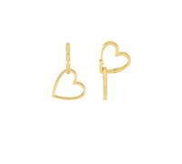 Estella Bartlett Gold Plated Hinged Heart Hoop Earrings, Drop Design, Polished Finish, 2.5cm Length, 2 Piece