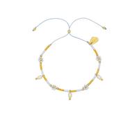 Estella Bartlett Lilac and Yellow Pearl Flower Gold Plated Miyuki Bracelet