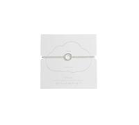 Estella Bartlett 'Love' Silver Plated Louise Bracelet - White Cubic Zirconia Circle Charm Beaded Bracelet for Women, Adjustable Slider, Everyday Jewellery Gift with Card