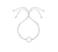 Estella Bartlett White CZ Circle Louise Bracelet - Silver Plated