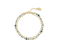 Estella Bartlett Women's Mini Green Duo Chain Bracelet | Gold Plated Fashion Jewellery | Gift for Her