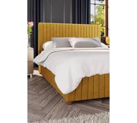 Estella Ottoman Storage Bed in Plush Velvet Fabric, Custom Made Laurence Llewelyn-Bowen Mustard Single