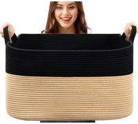 Esteopt 85L Extra Large Storage Baskets with Handles - Heavy Duty Cloth Foldable Organizer Box for Toys, Blankets, Seasonal Clothes - Collapsible Space Saving Design (60*40*35cm) (Black+Yellow)