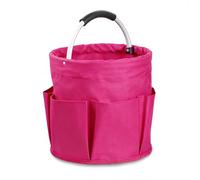 Esteopt Cleaning Caddy with Handle,Tool Bag with Handle,Cleaning Caddy Organiser,17L Bucket Tool Organizer Bag,Collapsible Garden Small Tools Bag,cleaning hamper basket,Multi pocket Craft (Pink)