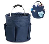 Esteopt Cleaning Caddy with Handle,Tool Bag with Handle,Cleaning Caddy Organiser,17L Bucket Tool Organizer Bag,Collapsible Garden Small Tools Bag,cleaning hamper basket,Multi pocket Craft (Blue)