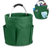 Esteopt Cleaning Caddy with Handle,Tool Bag with Handle,Cleaning Caddy Organiser,17L Bucket Tool Organizer Bag,Collapsible Garden Small Tools Bag,cleaning hamper basket,Multi pocket Craft (Green)