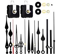 Esteopt Clock Mechanism Kit Battery Powered, Quartz Clock Movement Replacement, Long and Short Shaft Wall Clock Mechanism Parts Motor Replacement DIY Repair Parts (Black)