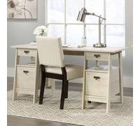 estero wooden laptop desk with 4 drawers in chalked chestnut