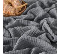 Esterra Premium Quality Muslin Cotton Blanket, Ultra Soft, Comfortable, Breathable, 4-Layer, Lightweight and Pre-Washed for All Seasons, for Bed, Couch, Sofa, 66 x 90 inches
