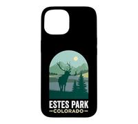 Estes Park Colorado Bull Elk Forest Mountain Silhouette Case for iPhone 15