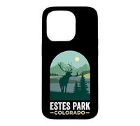 Estes Park Colorado Bull Elk Forest Mountain Silhouette Case for iPhone 15 Pro