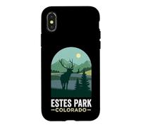 Estes Park Colorado Bull Elk Forest Mountain Silhouette Case for iPhone X/XS