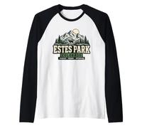 Estes Park Colorado Mountain Adventure Distressed Design Raglan Baseball Tee