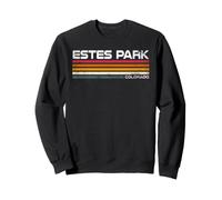 Estes Park Colorado Retro Stripes Vintage Mountain Design Sweatshirt