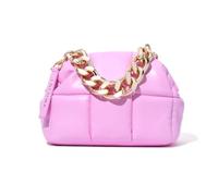 Estetika The Babee Pink Quilted Makeup Clutch Bag Puffy Puffer Cosmetic Travel Toiletry Organizer for Women Teen Girls Daughter Hot Pink Large Capacity Makeup Bag Stylish Storage Pouch 10"L 5"W 7"H,