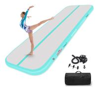 Estgora Gymnastics Mat For Tumbling 10ft Tumble Track 4 Inch Thick Inflatable Gymnastic Training Equipment For kids At Home Gym Cheerleading with Electric Pump
