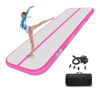 Estgora Gymnastics Mat For Tumbling 20ft Tumble Track 4 Inch Thick Inflatable Gymnastic Training Equipment For kids At Home Gym Cheerleading with Electric Pump