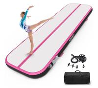 Estgora Gymnastics Mat For Tumbling 6.6ft Tumble Track 4 Inch Thick Inflatable Gymnastic Training Equipment For kids At Home Gym Cheerleading with Electric Pump