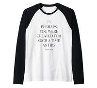 Esther 4:14 Crown Bible Verse Faith Women Raglan Baseball Tee