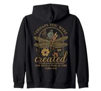 Esther 4:14 Floral Bible Verse Dragonfly God Faith Zip Hoodie