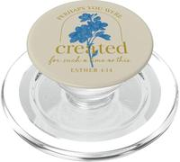 Esther 4:14 Perhaps You Were Created Blue Floral Faith PopSockets PopGrip for MagSafe