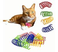 Esther and Dottie Cat Spring Toy Set - 12 Pcs Colourful Plastic Spiral Coils for Indoor Cats & Kittens, Interactive & Durable Bouncy Chase Toy for Active Play & Enrichment