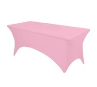 Esther Beauty 6ft Rectangular Stretchy Spandex Table Cover Fits Tables Size 183cm x 75cm x 75cm Stretchable Spandex Fitted Wedding Party Cocktail BarExhibition Washable Tablecloth -Pink