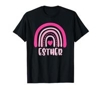 Esther Name Heart Cute Personalized Rainbow Value Graphic T-Shirt