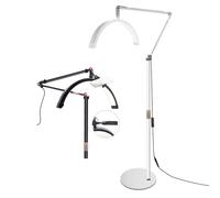 Esthetician Light for Nail Tech | Portable Half Moon Desk Lamp with Phone Holder | 3000-6000K | Floor Standing Retractable Beauty Light