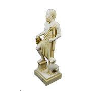 Estia Creations Diogenes Ancient Greek Philosopher Statue, Alabaster, White, Classical Style, Tabletop, Handmade in Greece